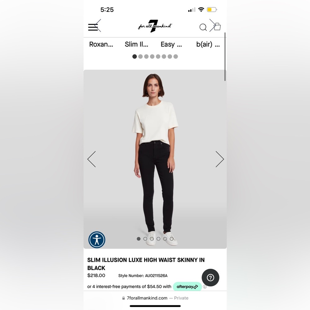 For all 7 mankind black jeans